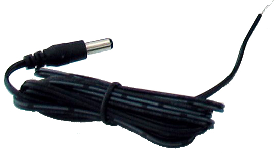 APRS6711: Power Pigtail, 2.5 mm ID, 5.5 mm OD, 2 m (6.6 ft), Wire Leads