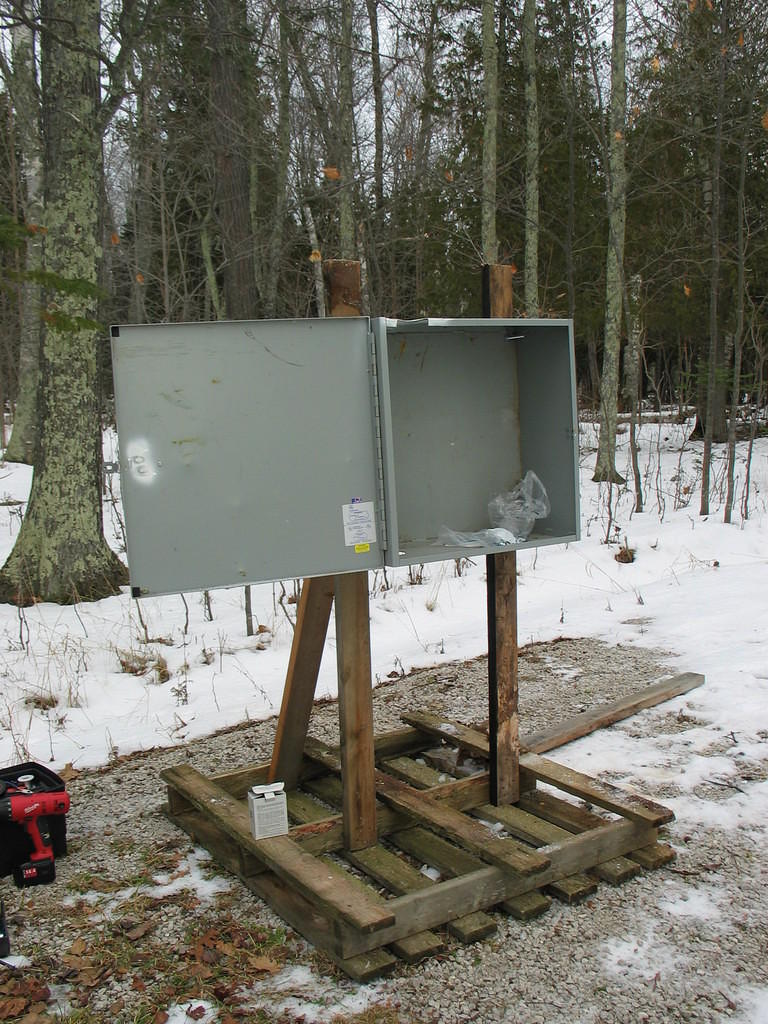 Weather station enclosure constructed from scrap materials