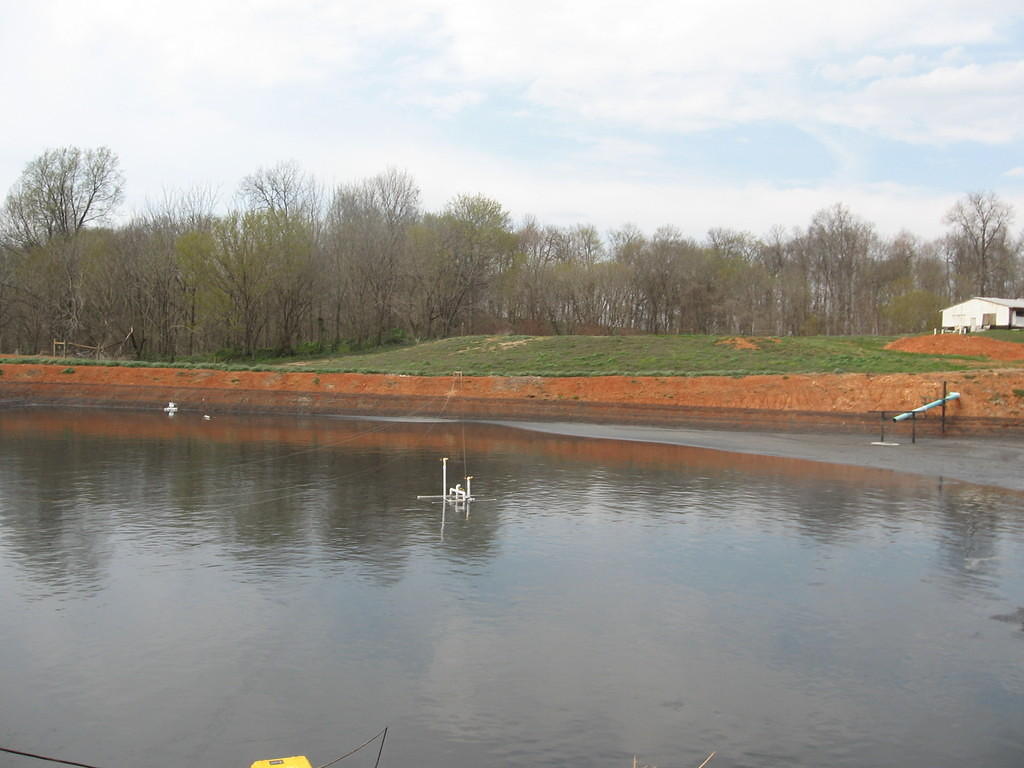 The station installed in the waste lagoon