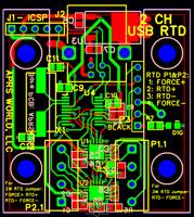 Screen capture of ThermokUSB-RTD2 PCB layout